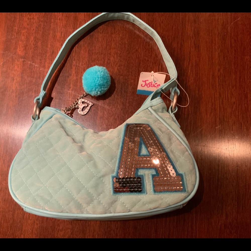 Small Glitter A initial Handbag